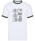 Vintage Cameras - Mens Ringer - Camera Photography Retro Unisex
