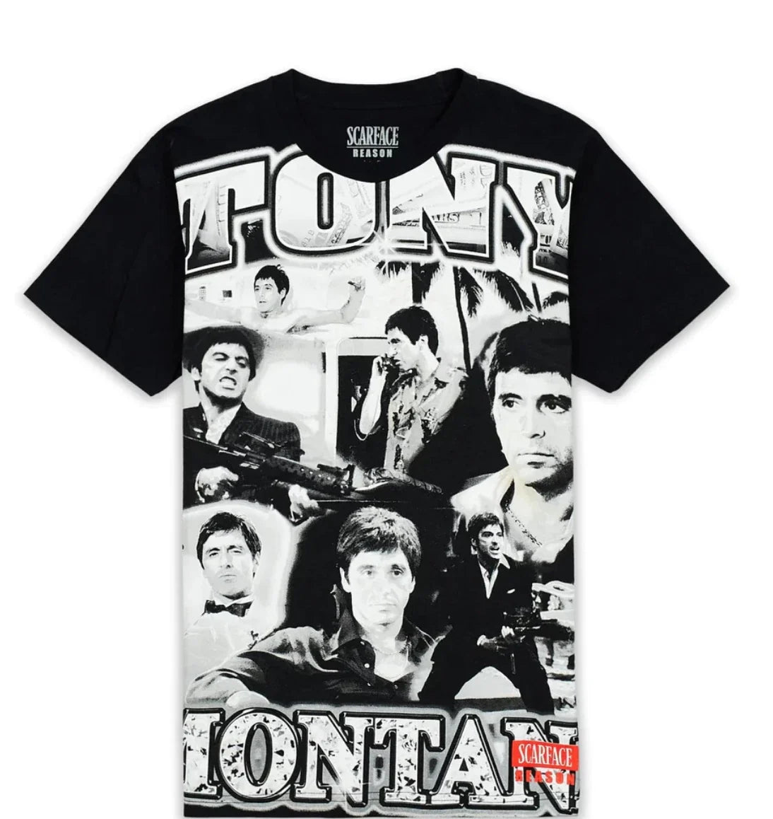 Scarface Mens Tony Montana Godfather 80's Shirt Black White Size Large Unisex