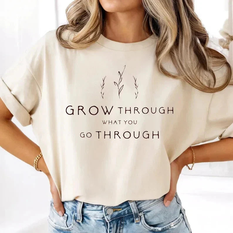 Grow Through What You Go Through Tee Sand Unisex