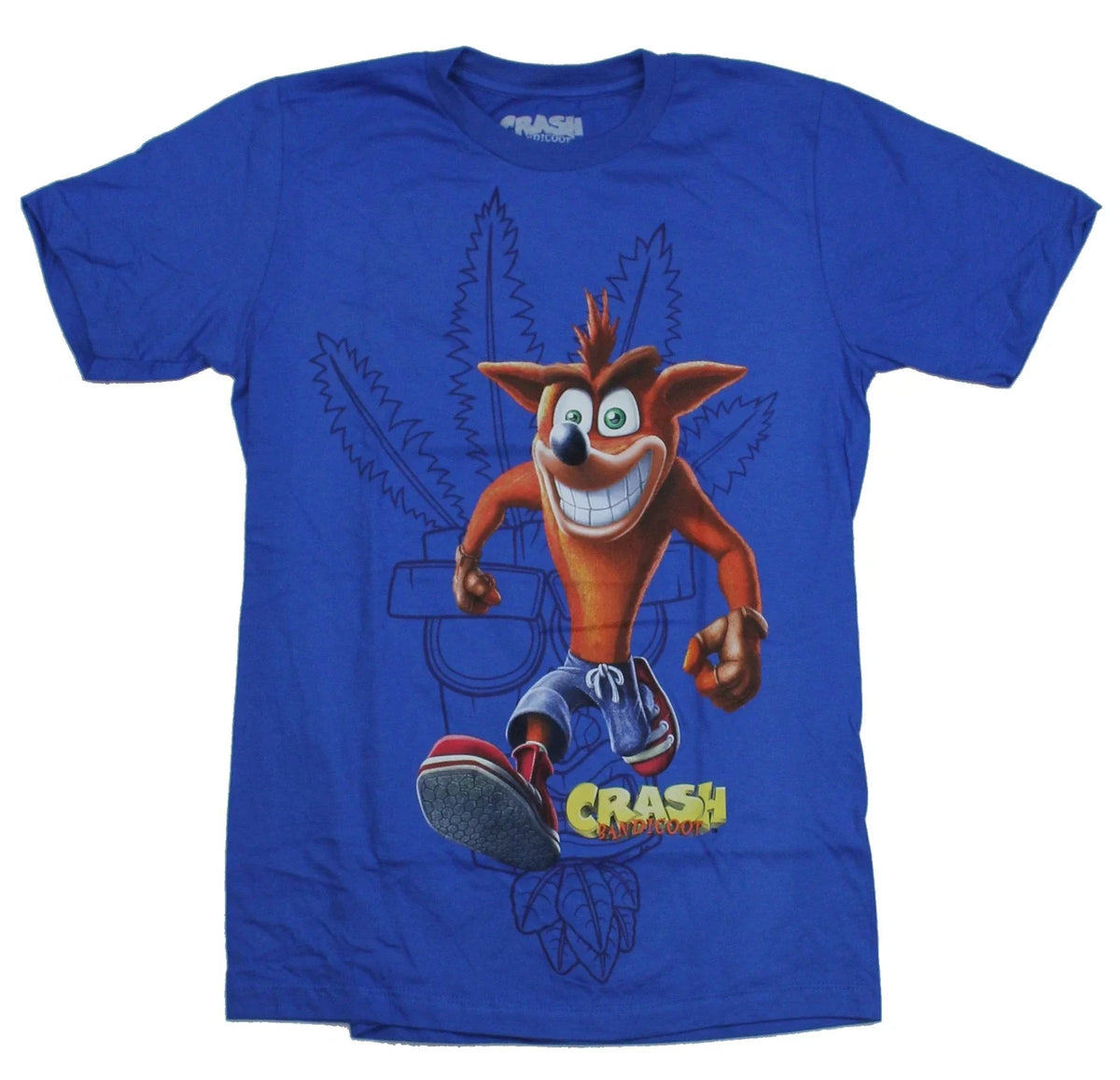 Crash Bandicoot Mens - Large Standing Game Image Over Logo Unisex