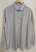 State of Art Men's Shirt XXL White Geometric Print Long Sleeve Organic Cotton Unisex