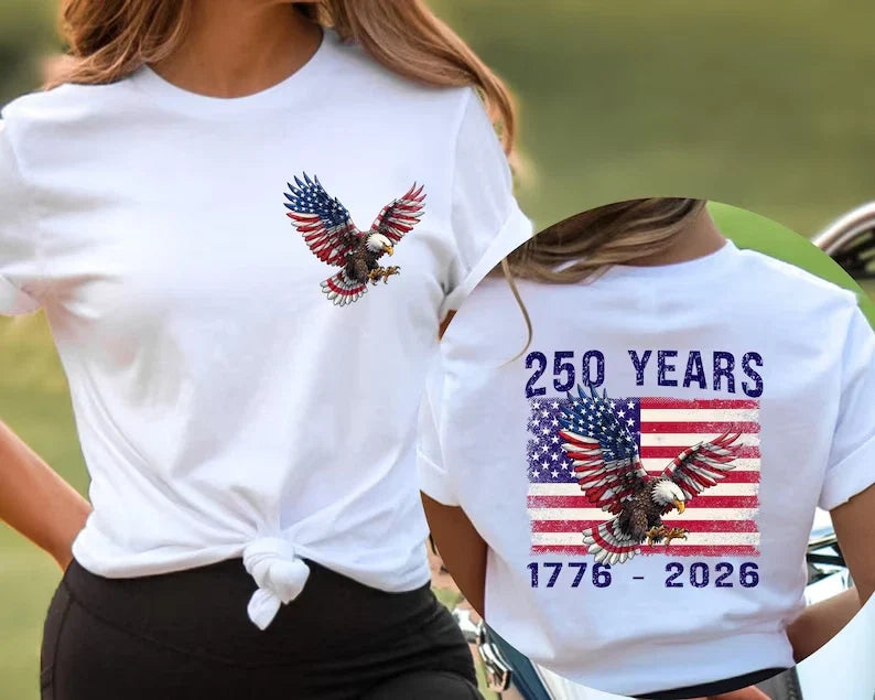 250 Years of Freedom Shirt 250th Anniversary America Tee, Patriotic Eagle USA Unisex