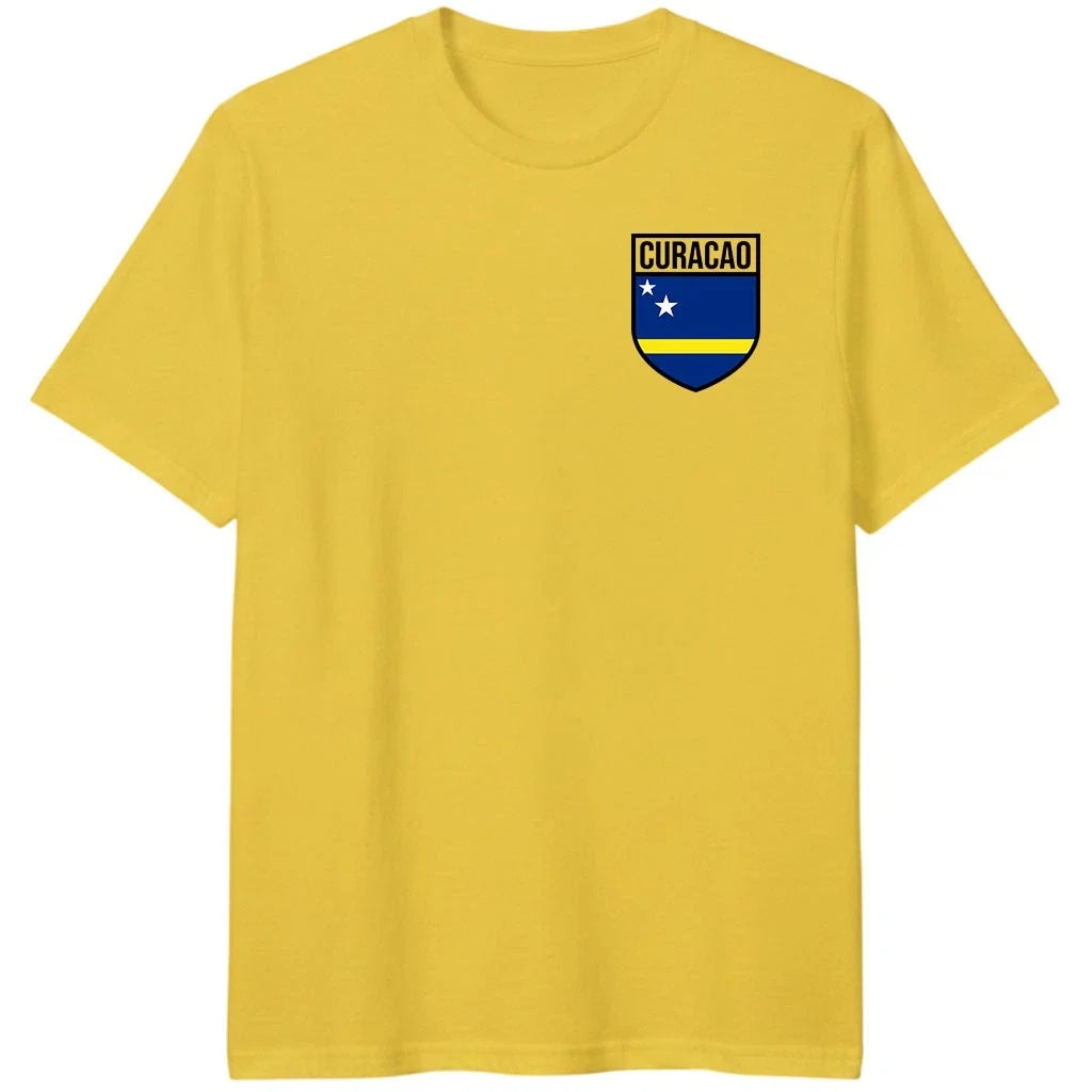 Personalised Curacao Flag Badge football , Custom Name and Number Tee Unisex