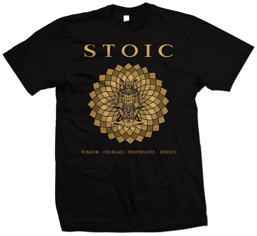 Stoic Virtues - T Shirt - Wisdom Justice Courage Moderation - Plato Socrates Unisex
