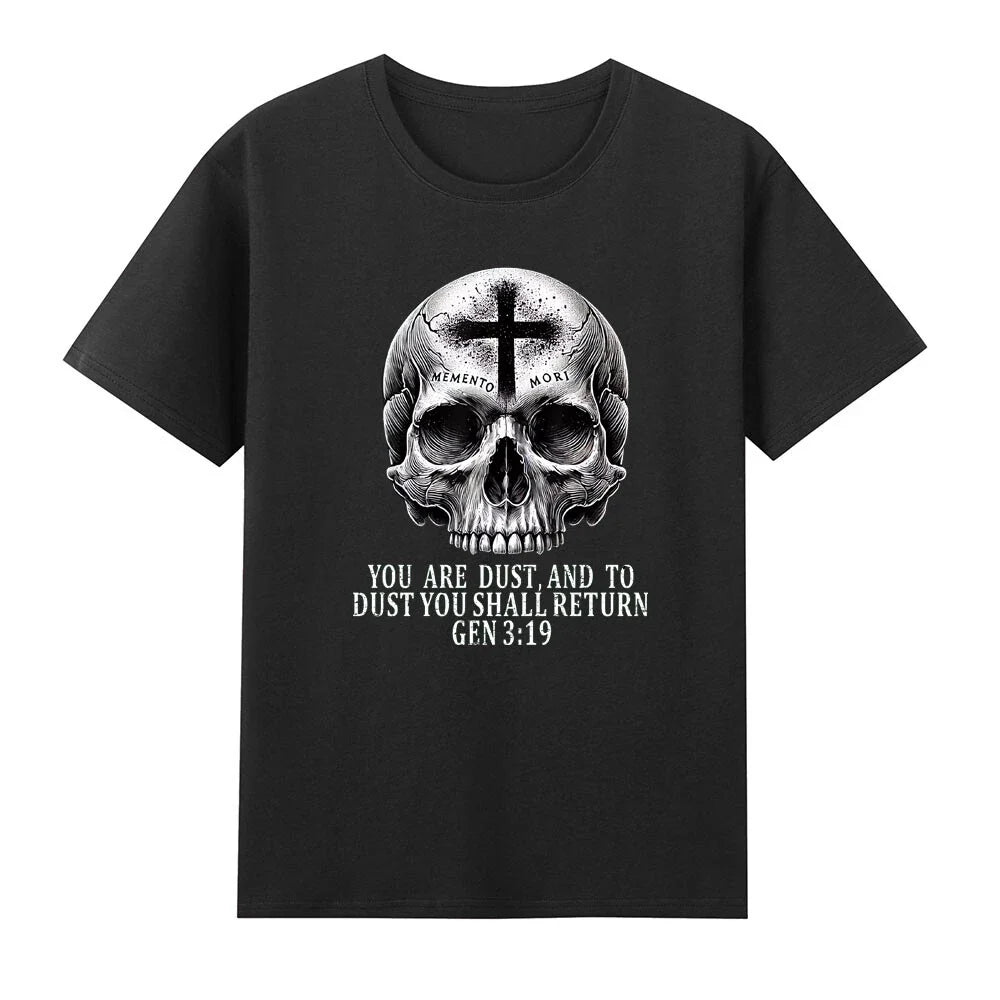 Memento Mori Catholic Crucifix Traditional Latin Mass Skull Horror Men's Unisex