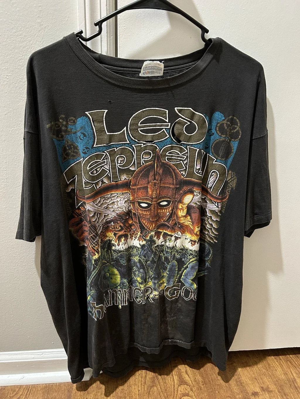 Vintage 90s Led Zeppelin Hammer Of The Gods Band T Shirt, Size XL Unisex