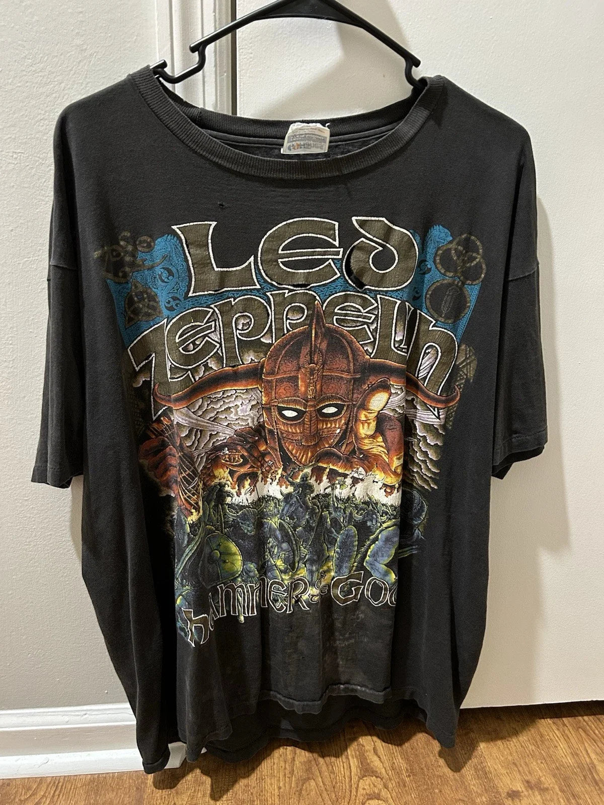 Vintage 90s Led Zeppelin Hammer Of The Gods Band T Shirt, Size XL Unisex