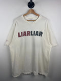 Vintage 90s Liar Liar Jim Carey Universal Studios Movie Promo White Tee Size XL Unisex