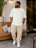 Saints Studio Textured Luxury Tee 2X Cream Oversized Short Sleeve Minimalist NWT Unisex