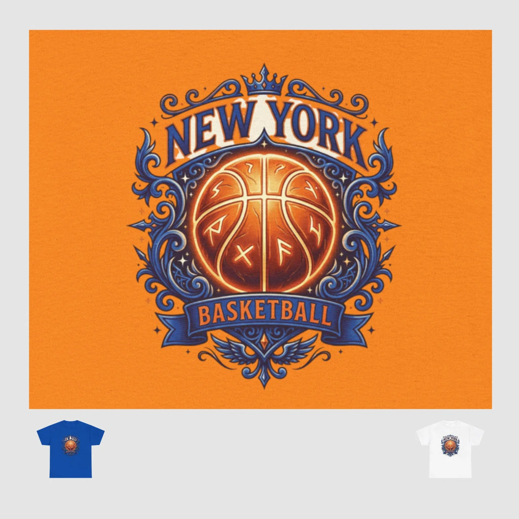 New York Basketball Shirt Finals 2026 Retro Vintage Graphic Tee Blue Orange Unisex