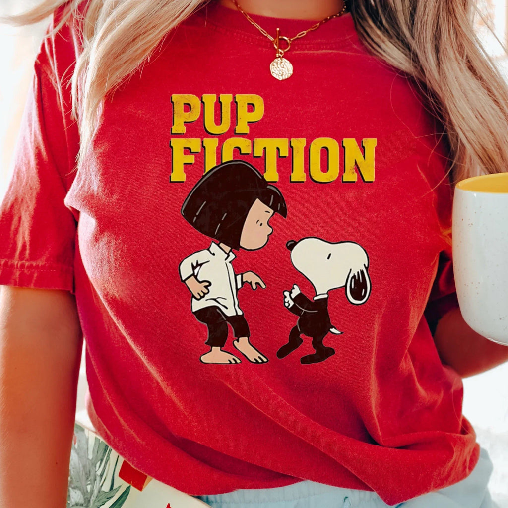 Pup Fiction Retro Cartoon Dog Movie Parody Unisex