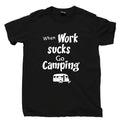 When Work Sucks Go Camping T Shirt Forest Mountains Hiking Appalachian Trail Tee Unisex