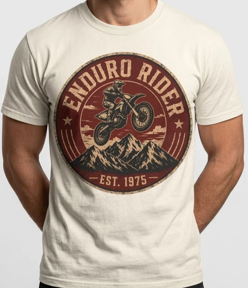 Vintage Enduro Rider Shirt Retro Dirt Bike Motorcycle Racing Graphic Tee Unisex