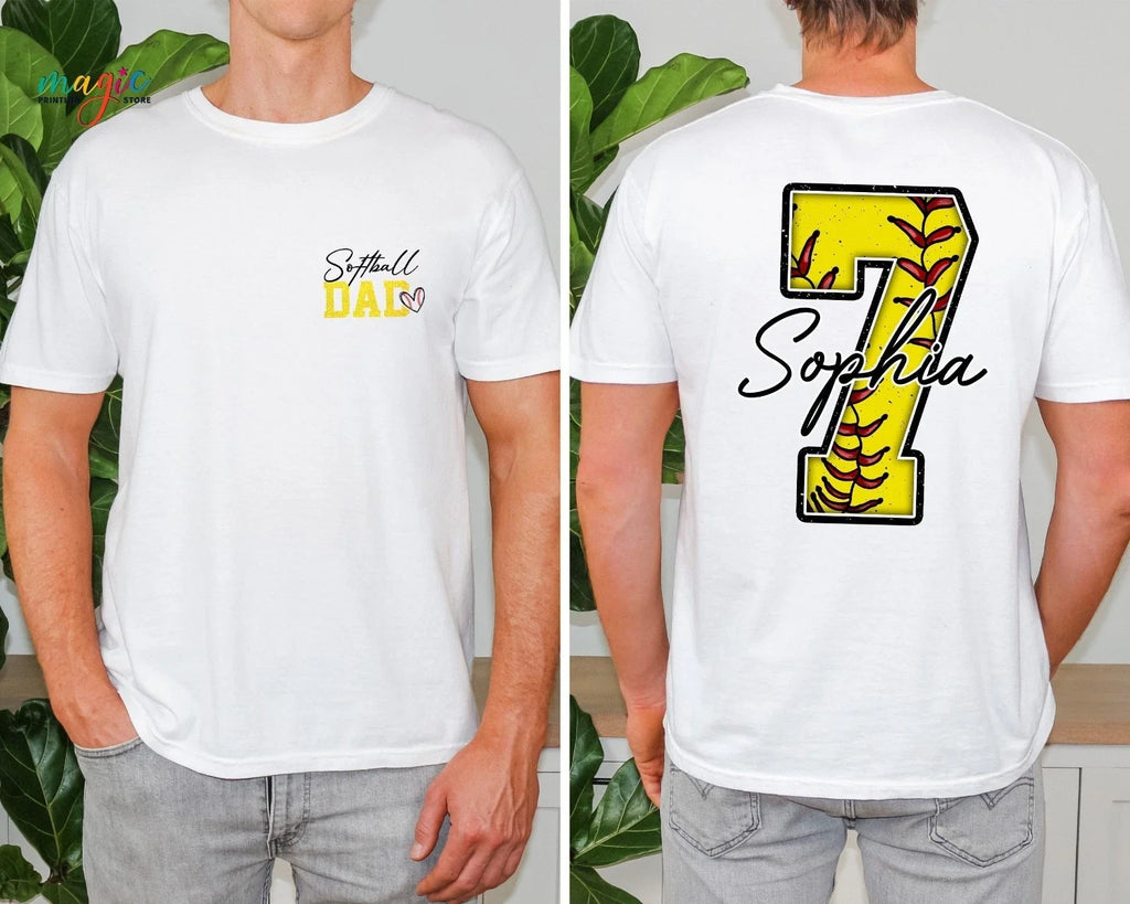 Personalized Softball Dad Shirt, Custom Softball Dad Shirt, Gift For Dad Unisex