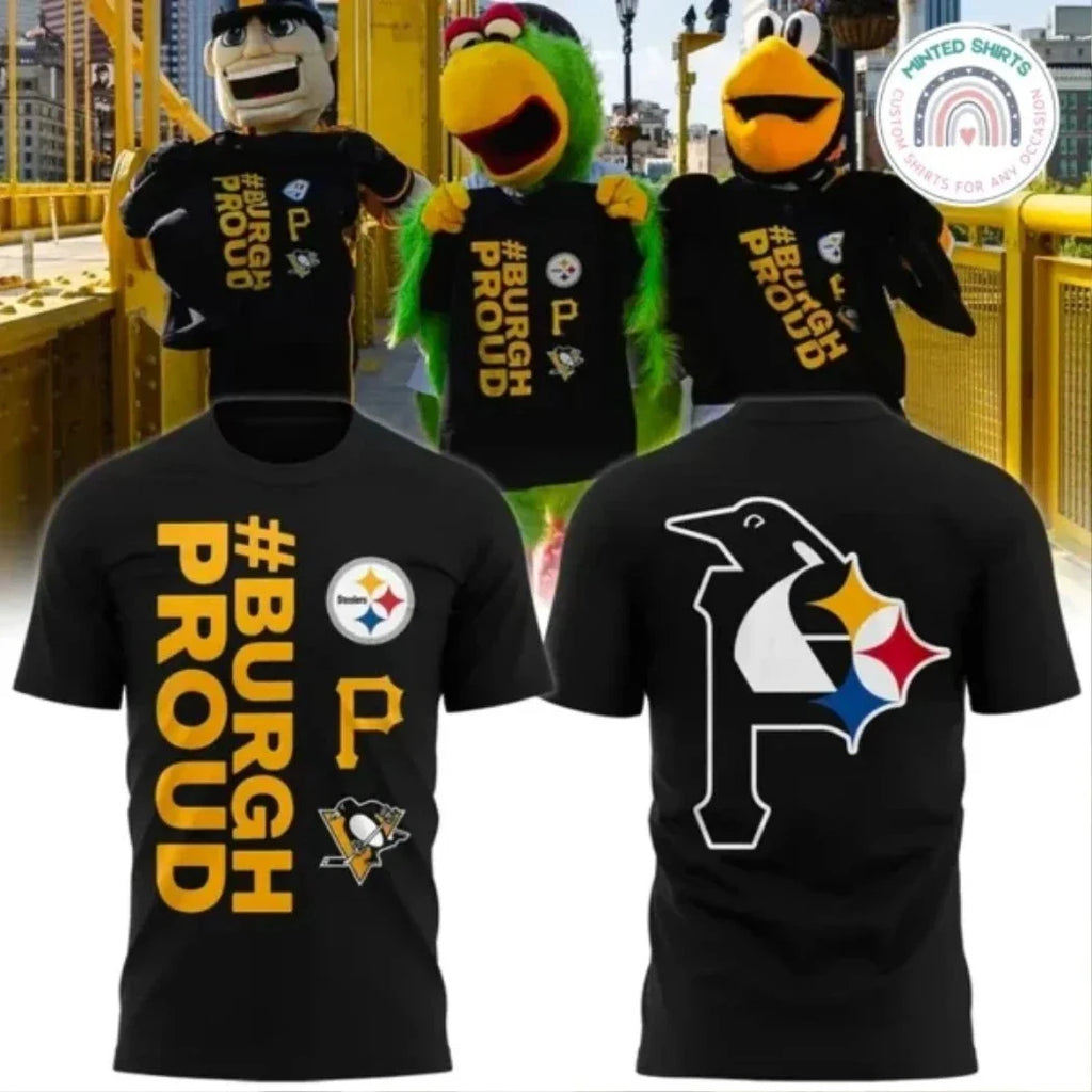 Pittsbuh Sports Mashup Burgh Proud Tri-Team Logo Two-Sided Unisex