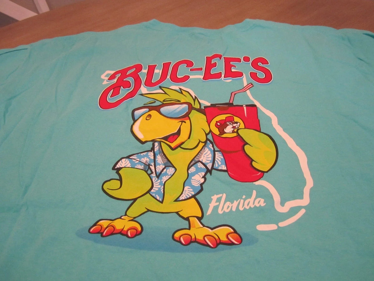 Buc-ee's Bucees Florida Teal Blue Parrot Graphics Size 3XL WOW!!!! Unisex