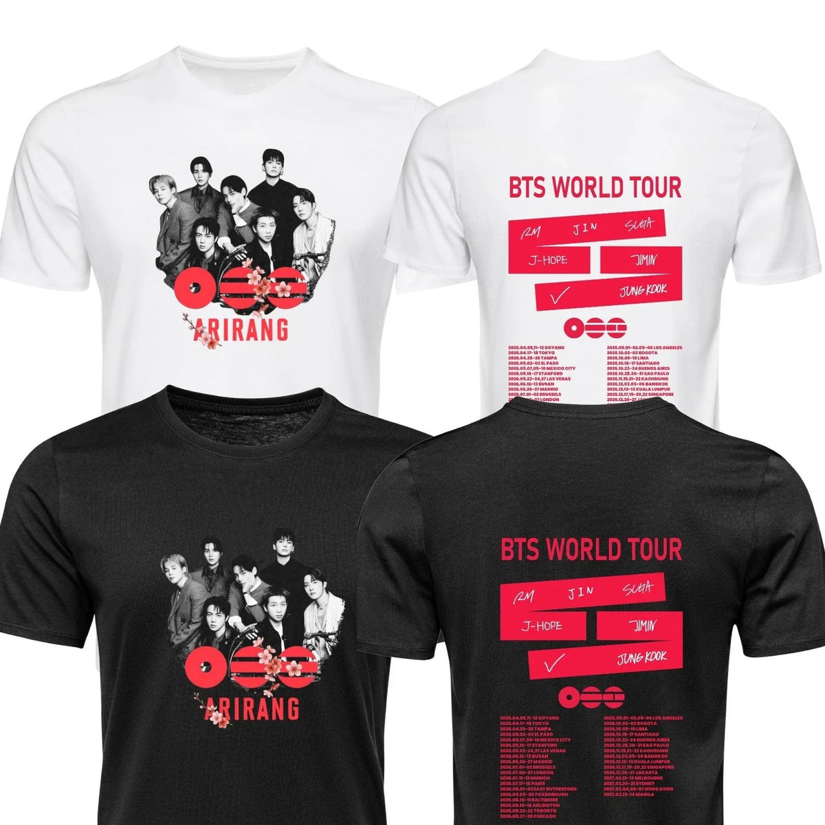 BTS T Shirt Arirang Inspired World Tour Fan merch Unisex Adults kids tee Tops Unisex