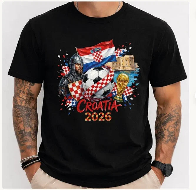 Croatia 2026 World Cup Shirt Soccer T Shirt Croatian Flag Football Tee Futbol Unisex