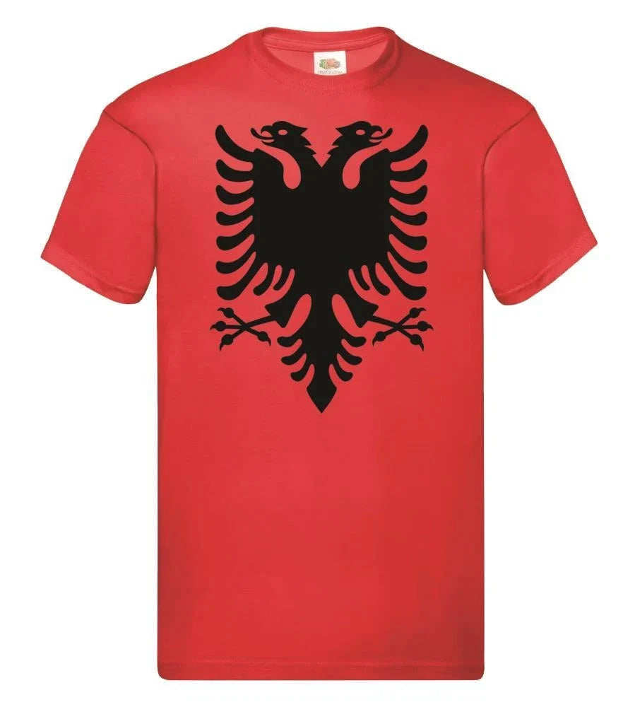 Adults Albanian National Flag Double Eagle Head Symbol Unisex Red Unisex