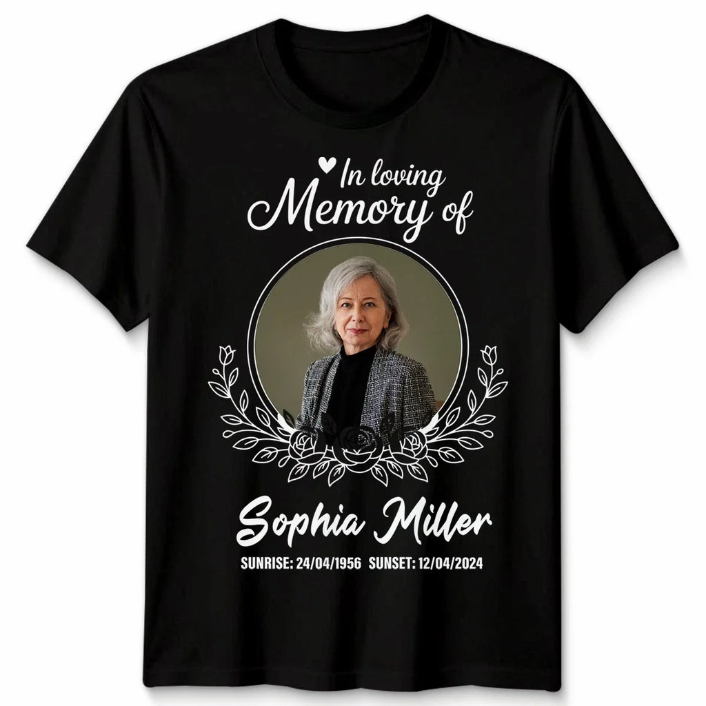 Personalised Memorial Photo In Loving Memory Of Your Text Custom Dates Unisex