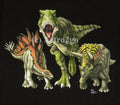 DINO HEADS & TAILS-Dinosaur T Rex Stegosaurus Triceratops Jurassic T shirt M-2XL Unisex