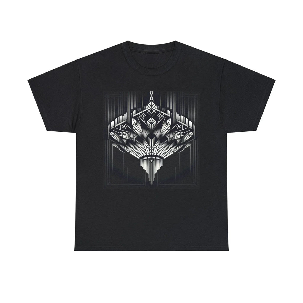 Unisex Adult T Shirt Elegant Art Deco Geometric Black Chandelier Design Retro Unisex