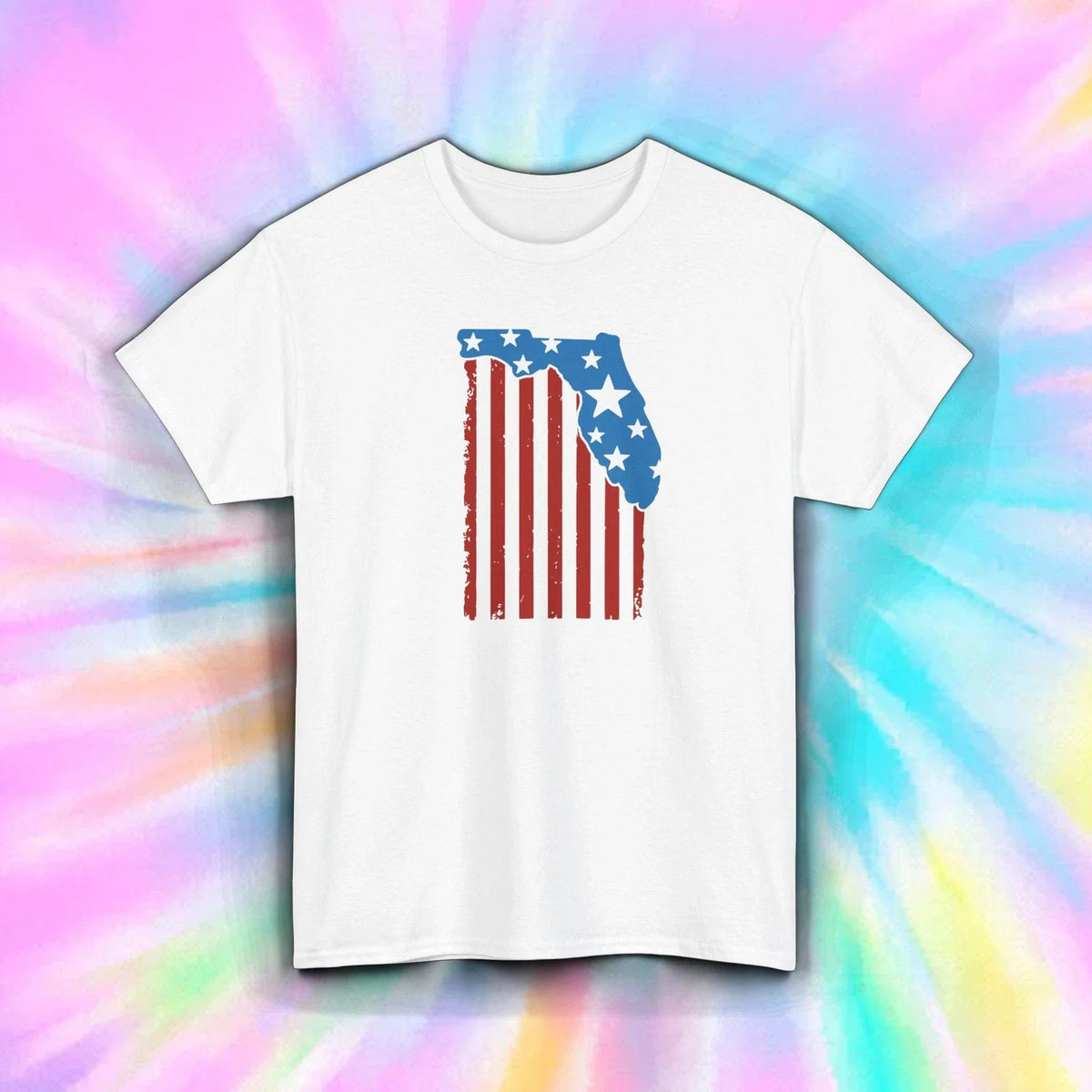 Florida USA Flag Stars Shirt Patriotic State Pride Graphic Tee Gift S-5XL Unisex
