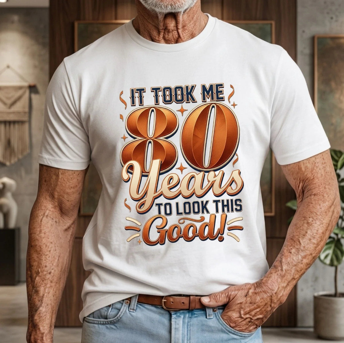 80th Birthday Vintage Retro 80 Years Birthday Celebration Party Gift Top Unisex