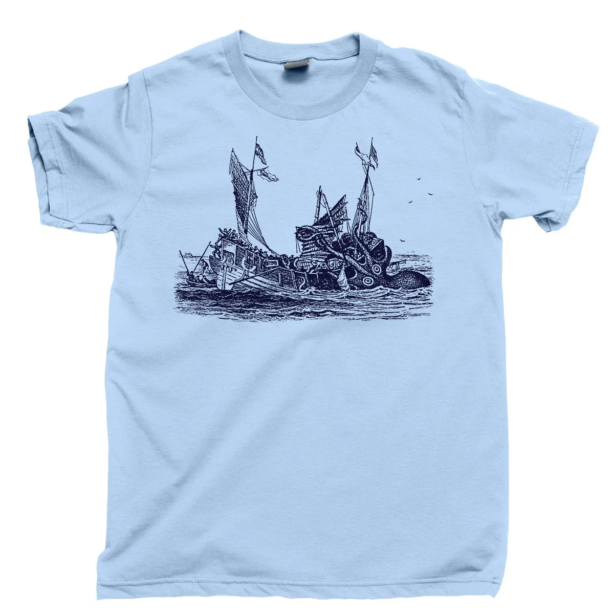 Kraken T Shirt Giant Octopus Squid Sea Monster Shipwrecks Davy Jones Locker Tee Unisex