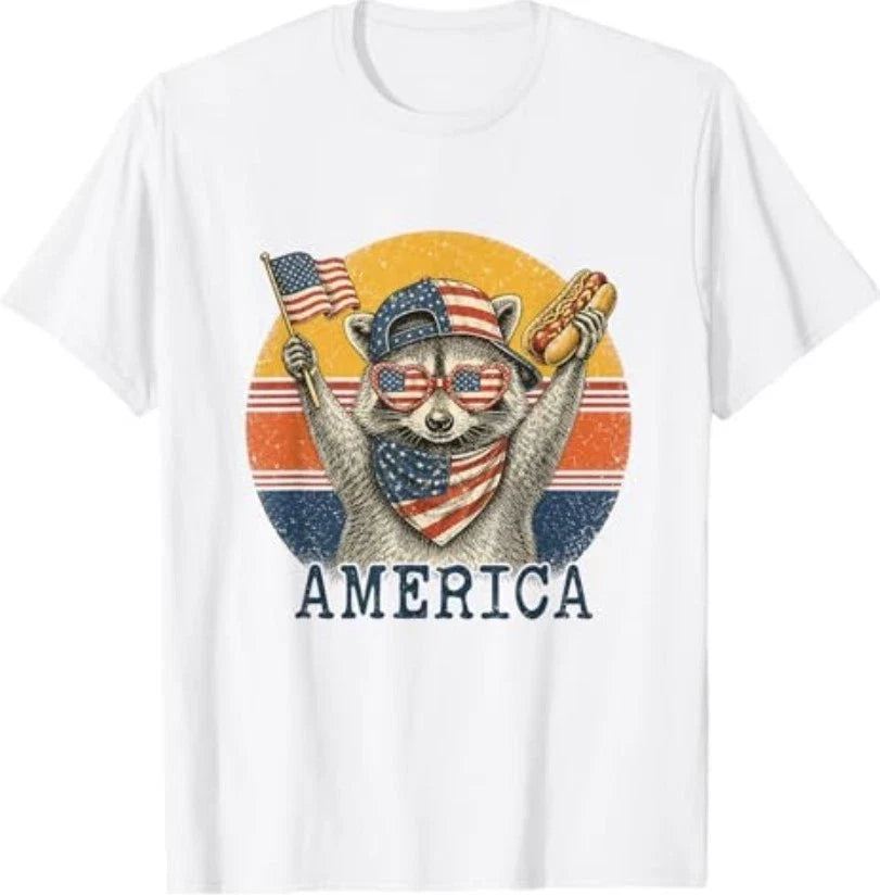 America Meme Raccoon Hot Dog 250 Years 1776 2026 4th of July Unisex