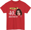 Personalised Birthday Crew T Shirt Custom Name Photo Age Matching Party Gift Top Unisex