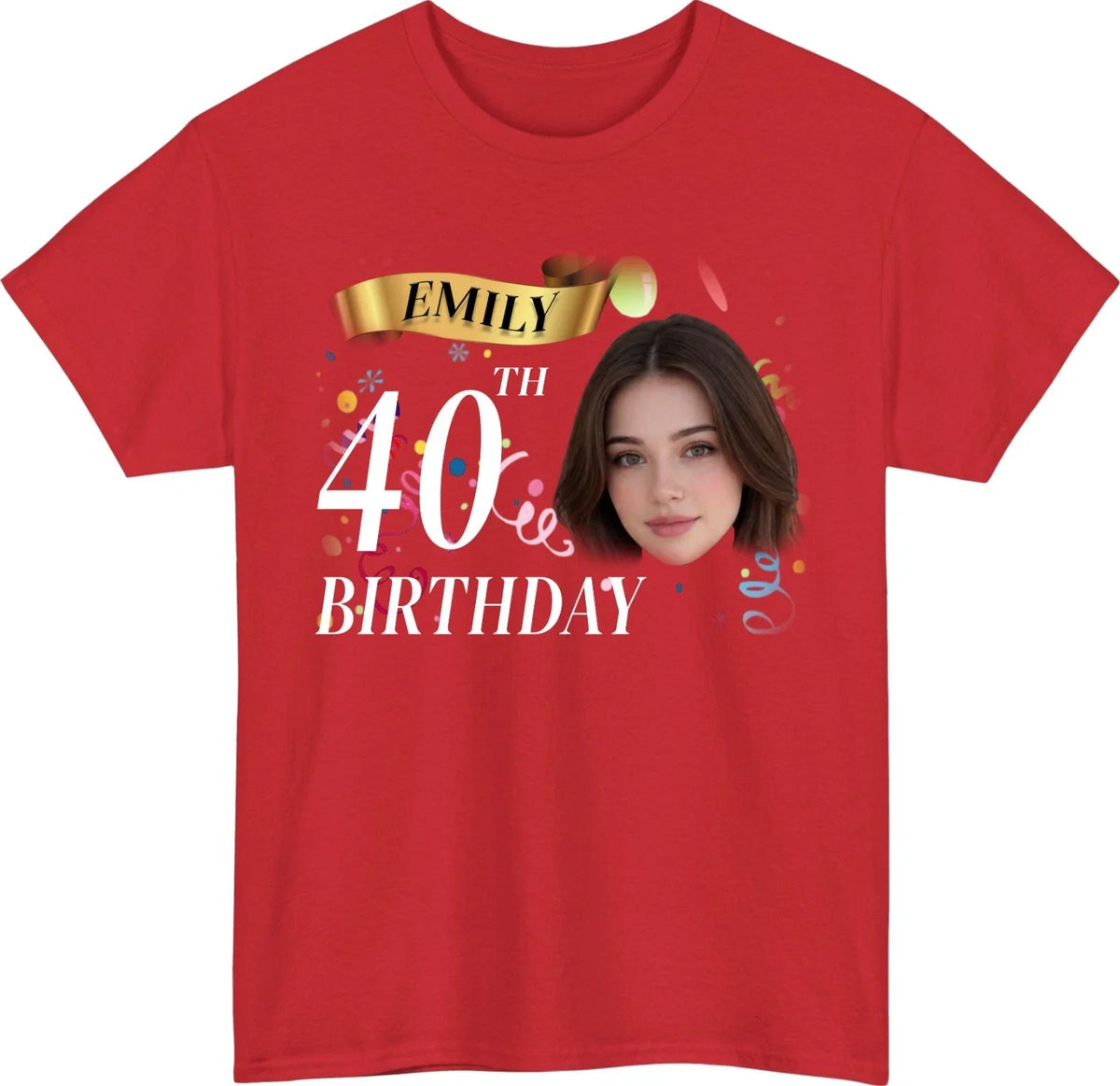 Personalised Birthday Crew T Shirt Custom Name Photo Age Matching Party Gift Top Unisex