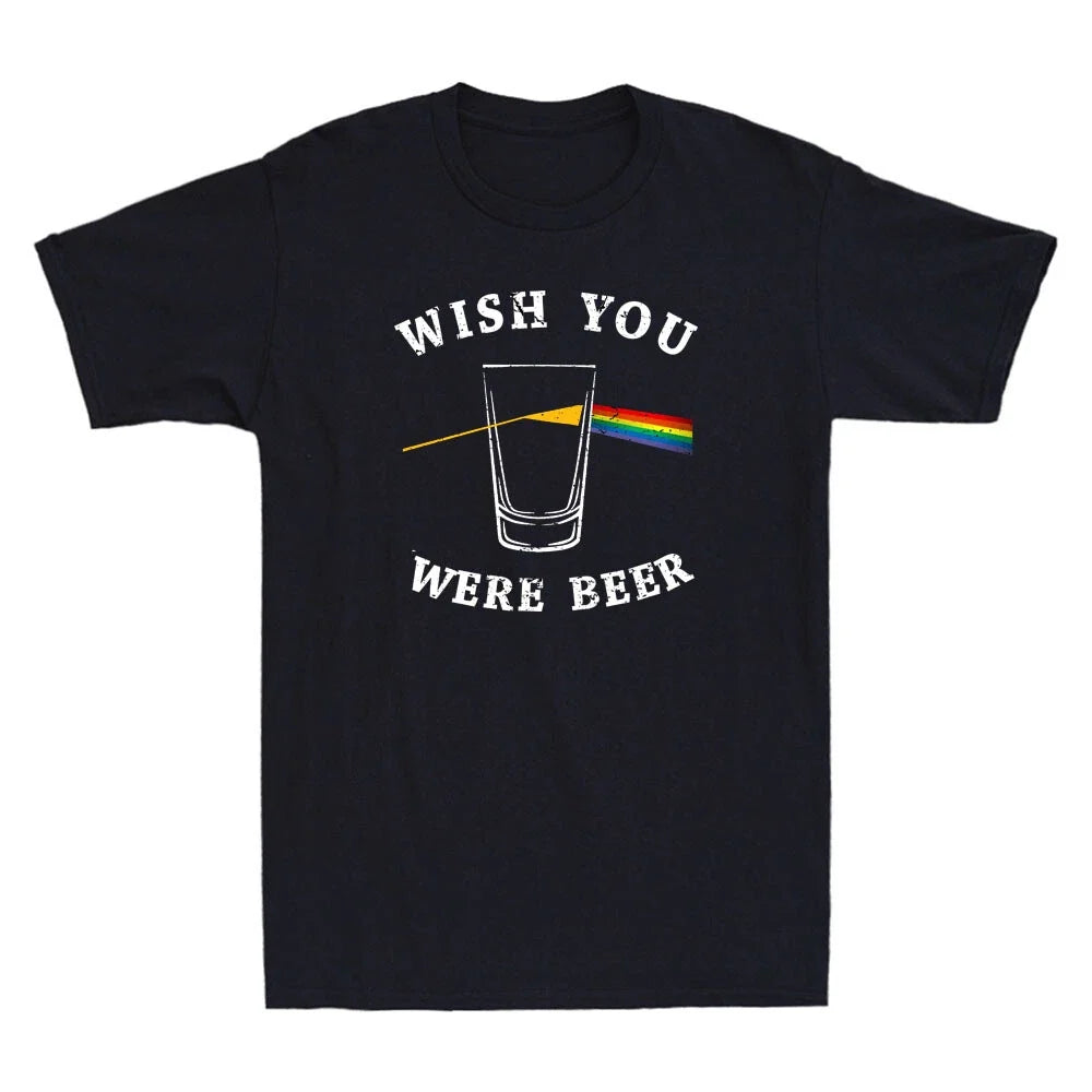 Wish you Were Beer Shirt Funny Beer Drinker Quote Graphic Vintage Men's Unisex