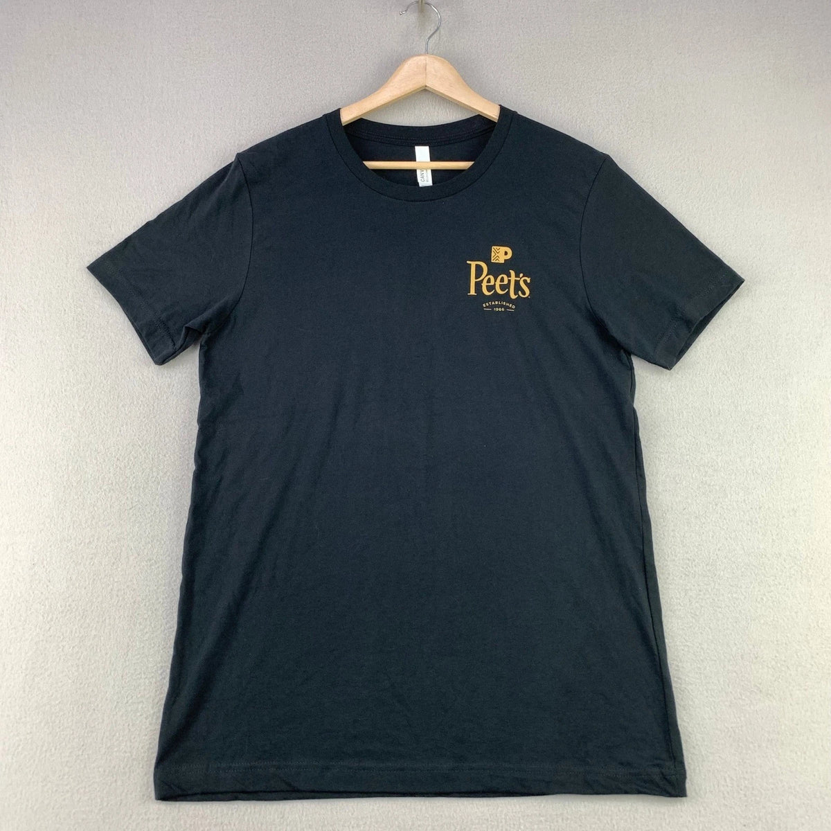 Peets Coffee T-Shirt size Medium Black Employee Barista Graphic Tee 60 Years
