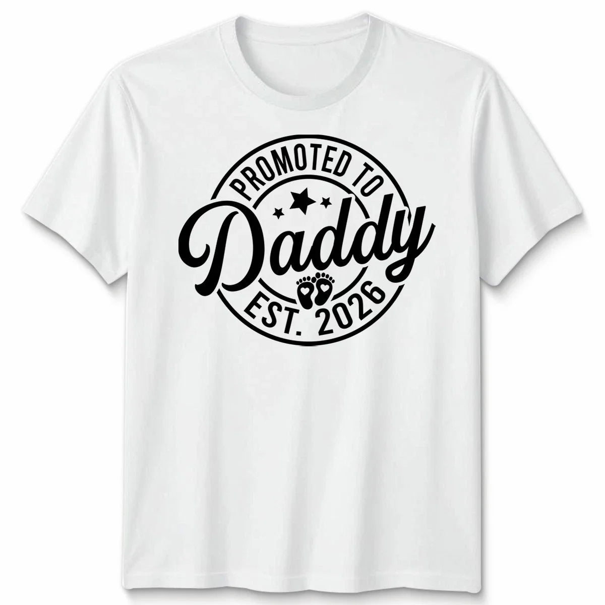 Promoted To Daddy Mens T Shirt Est 2026 Best Dad Father's Day Novelty Tee Unisex