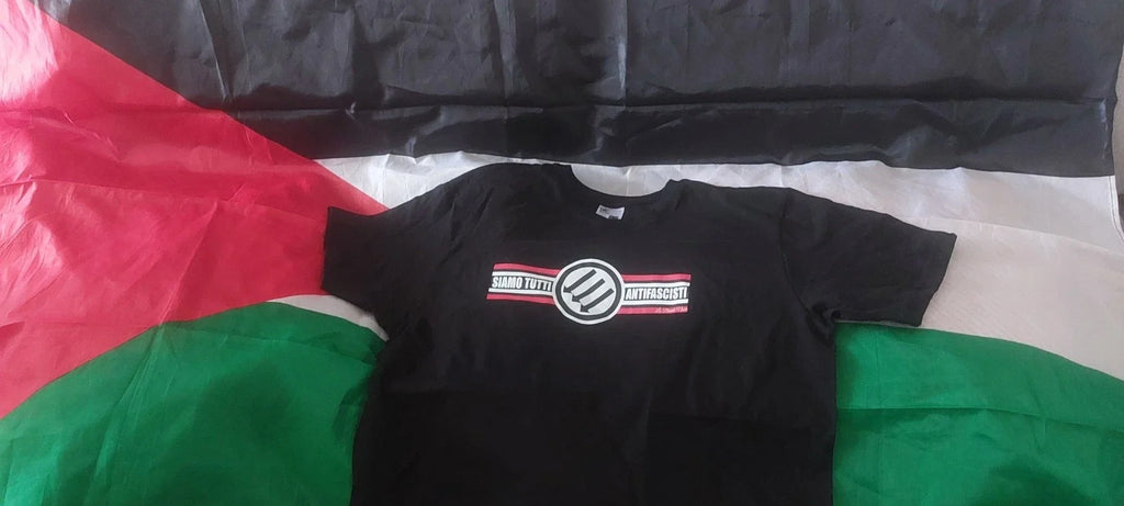 PALESTINE flag + "Siamo Tutti" + black neck cover Unisex