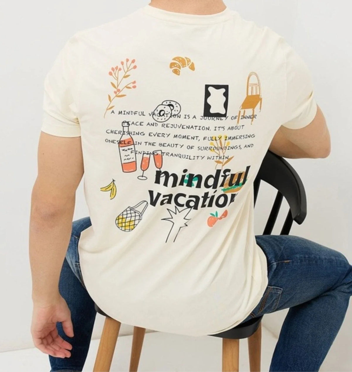 Mindful Vacation Waffle Motivational Inspirational Positive Tee Nwt M Unisex