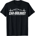Car-Diologist Funny Car Lover Automotive Mechanic Heartbeat T-Shirt