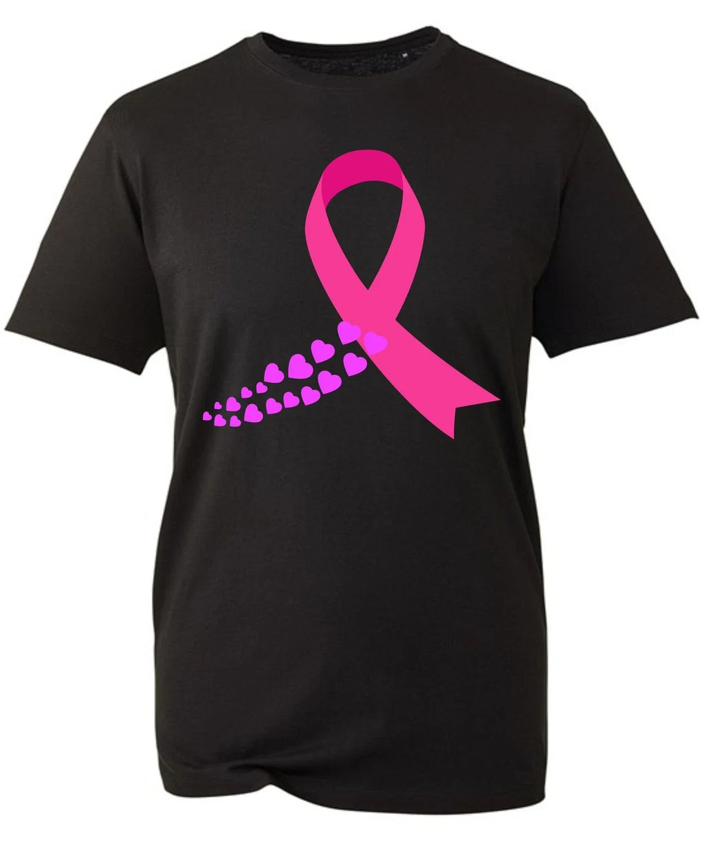 Breast Cancer Awareness T Shirt,Simple Pink Ribbon Design,Support Breast Cancer Unisex