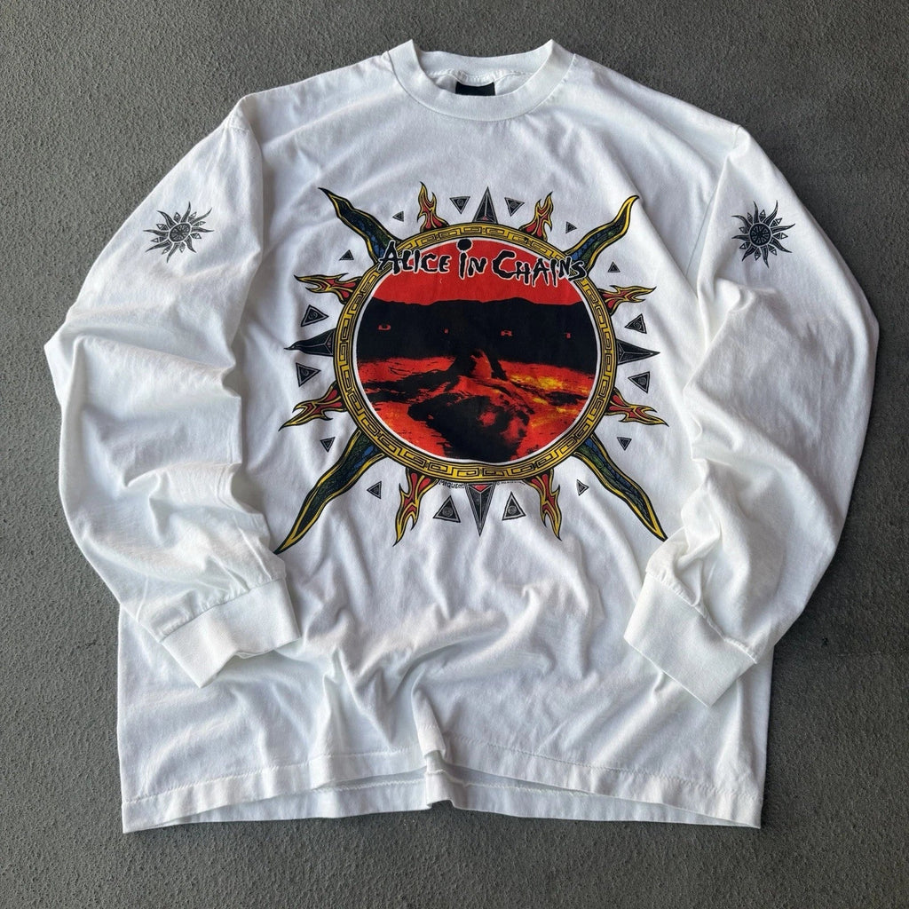 Vintage REPRINT Alice In Chains Long Sleeve Band Tee shirt Dirt Album Lg Brockum Unisex