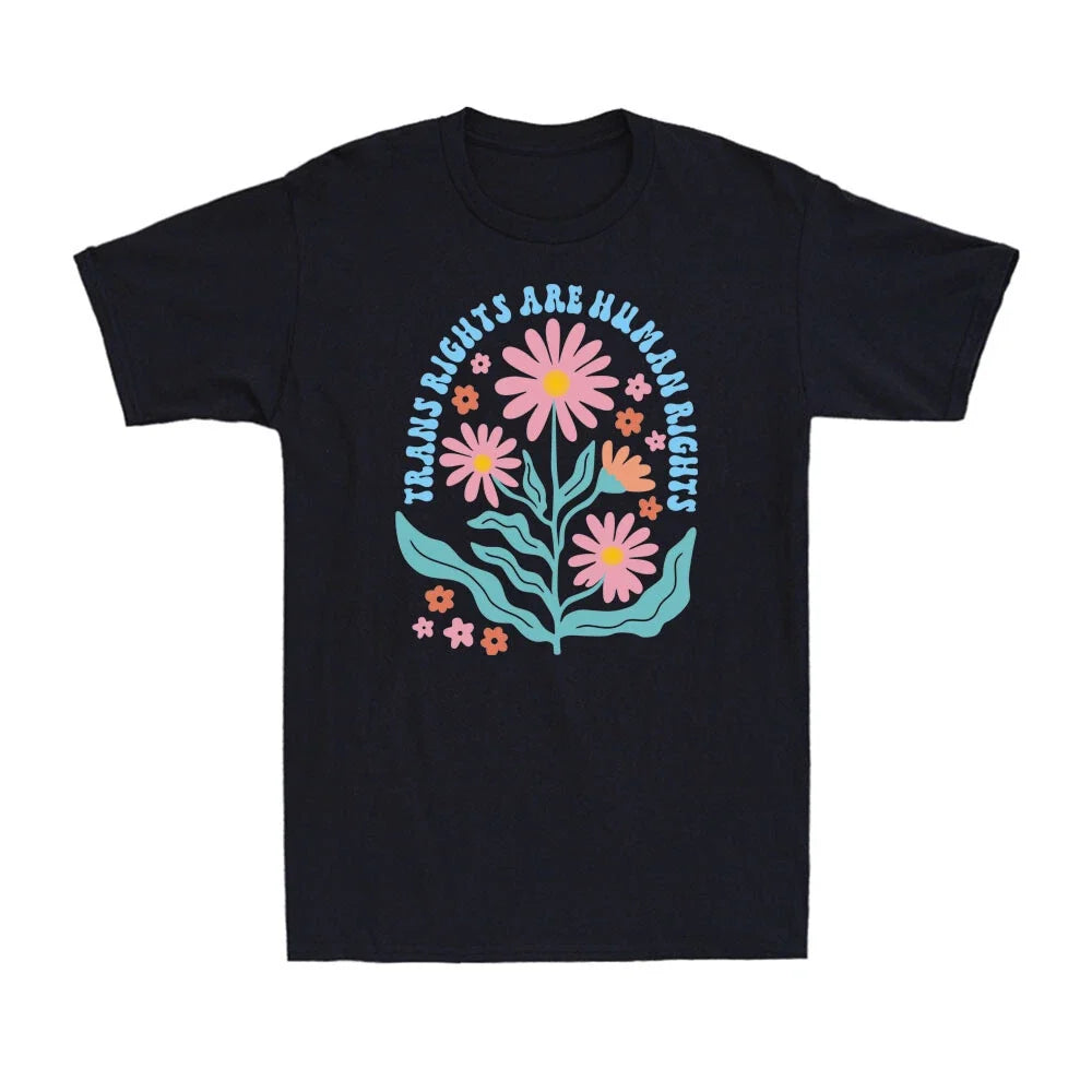 Trans Rights Are Human Rights Floral LGBTQ Pride Transgender Unisex Unisex