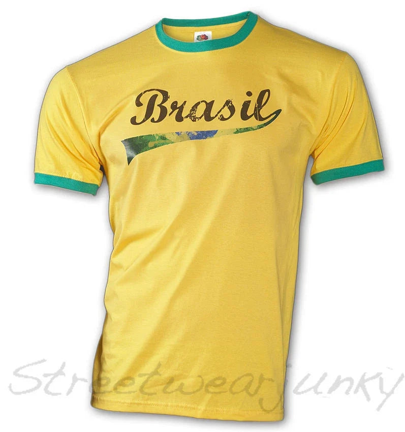 ★World Cup Soccer Retro Jersey Brazil Championship Brazil Soccer S-XXL★ Unisex