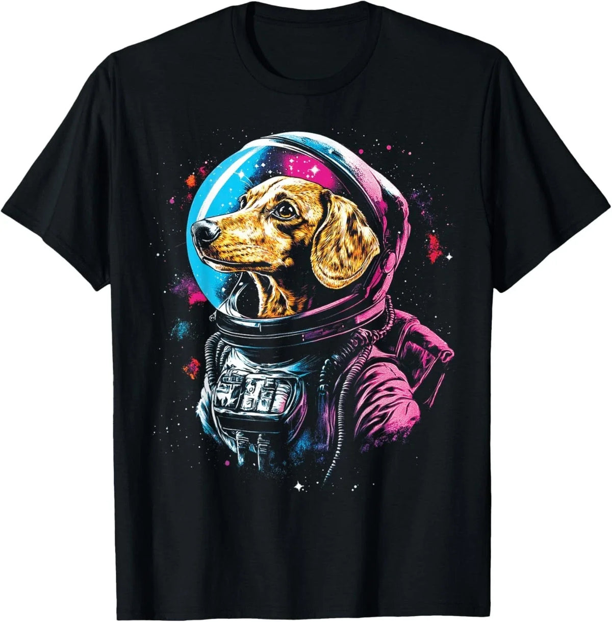 Dachshund Space Suit Men Funny Dog Meme Galaxy Unisex