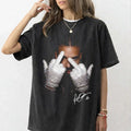 Drake Middle Finger Rhinestone Glove Shirt, Rapper Graphic Tee, Hip Hop Vintage Unisex