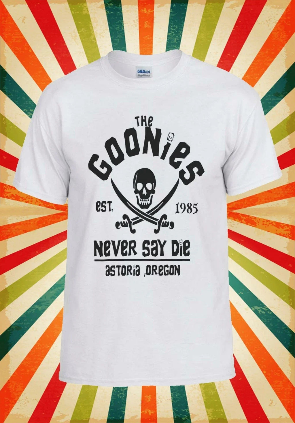 Distressed The Goonies Never Say Die Men Women Vest Tank Top Unisex T Shirt 1817 Unisex