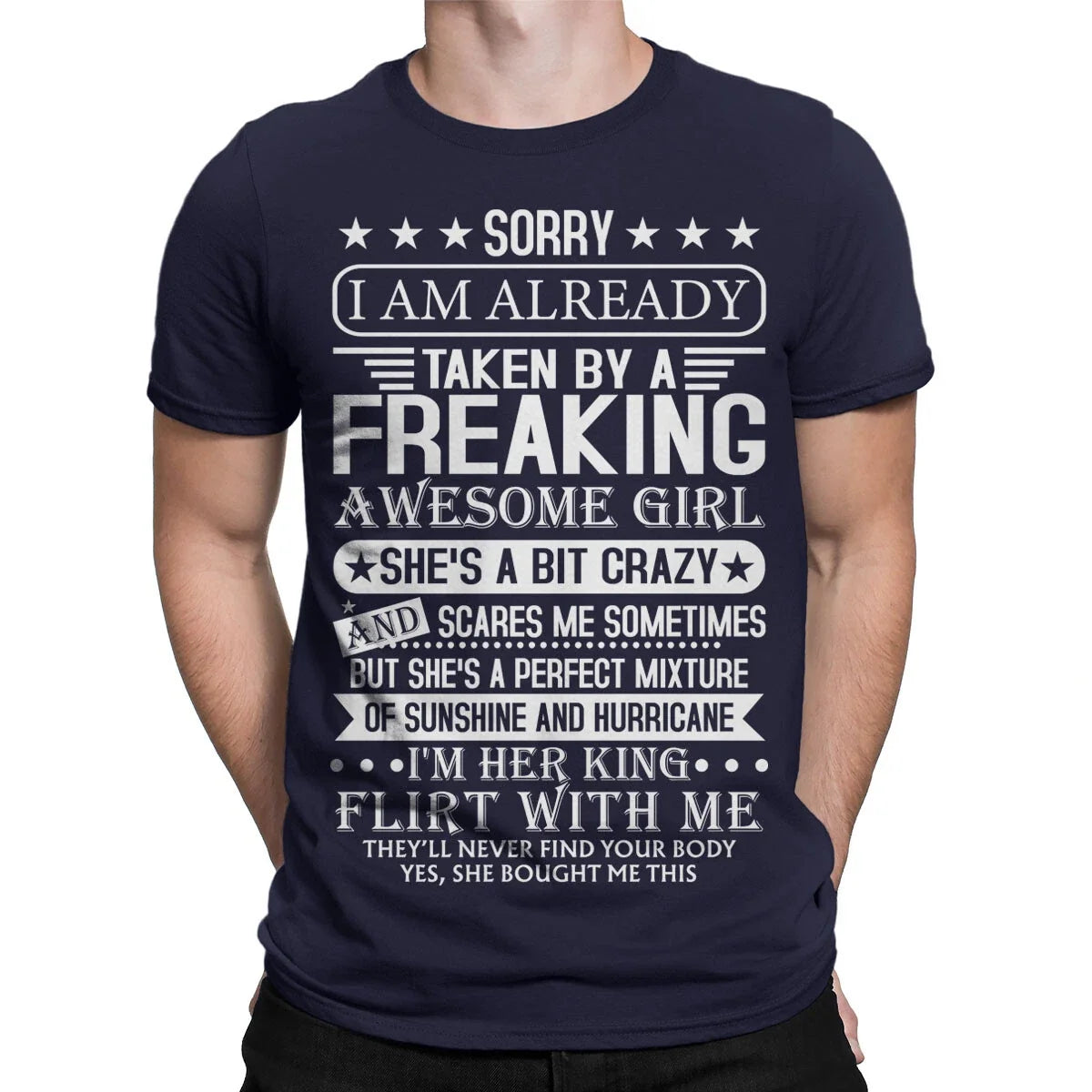 Funny Graphic Men Im Taken By A Freaking Awesome Girl Retro Vintage#T490 Unisex
