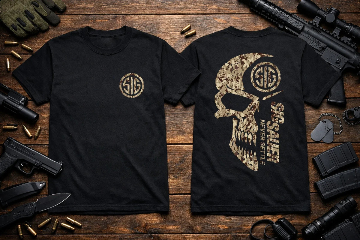 Sig Sauer Camo Skull Heavyweight S M L XL 2XL 3XL 4XL 5XL Unisex