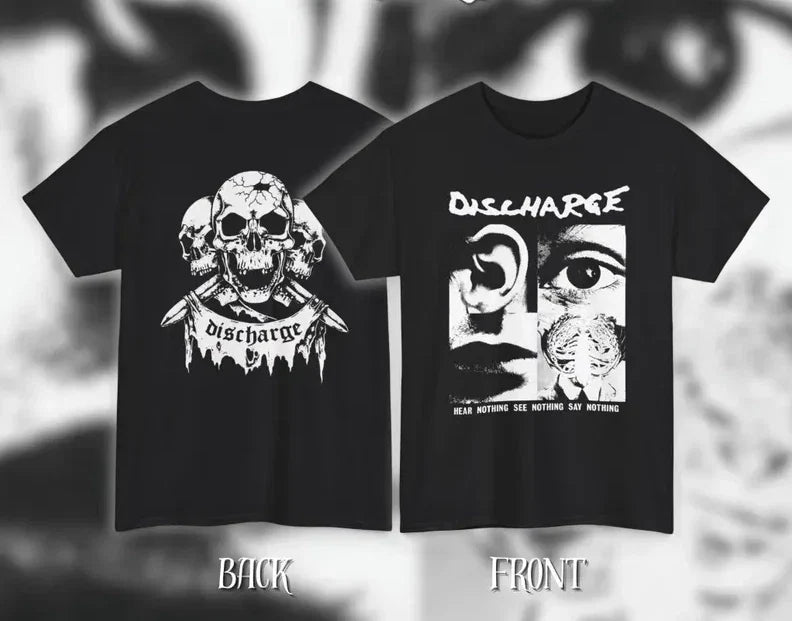 Discharge – Hear Nothing, See Nothing, Say Nothing Vintage Style Heavy Cotton Unisex