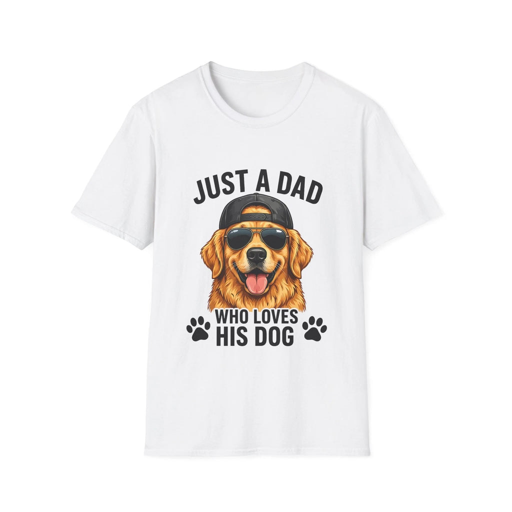 Just A Dad Who Loves His Dog Shirt, Golden Retriever T-Shirt, Funny Dog Dad Tee