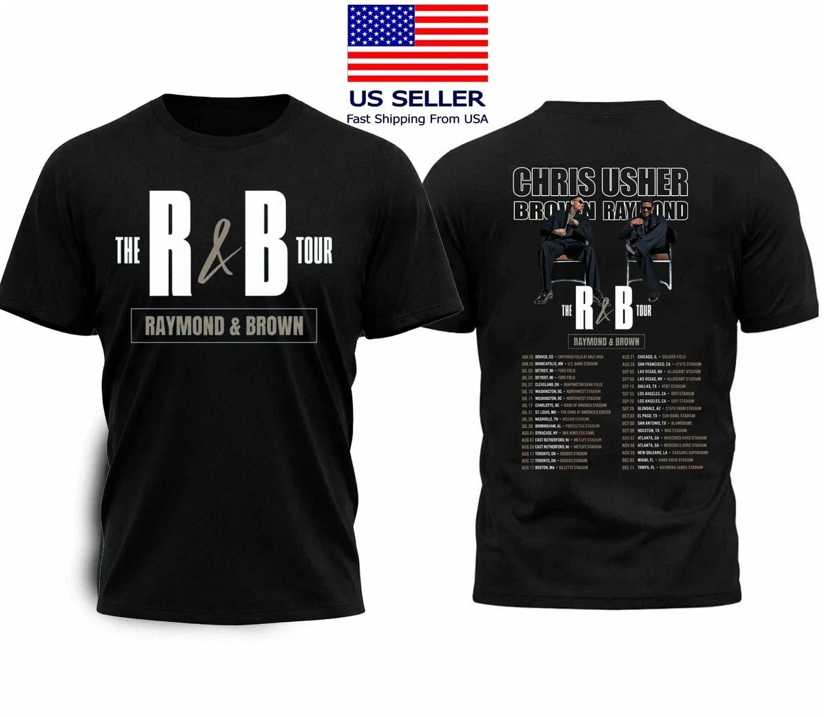 Usher and Chris Brown The R&B Tour 2026 , FAST SHIP Unisex